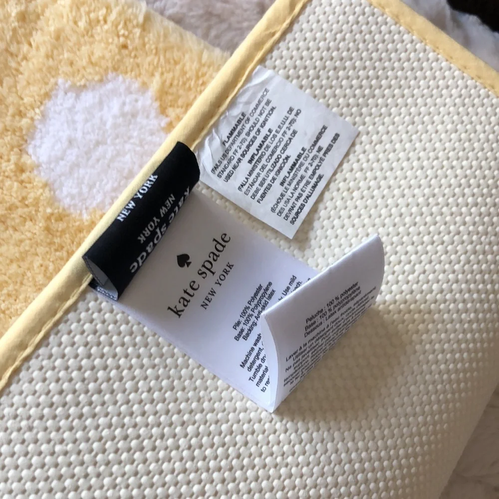 kate spade Yellow and White Polka Dot Bath Rug Mat